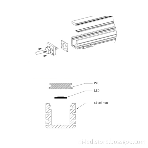 Waterproof LED Aluminum Profile for Furniture Lighting